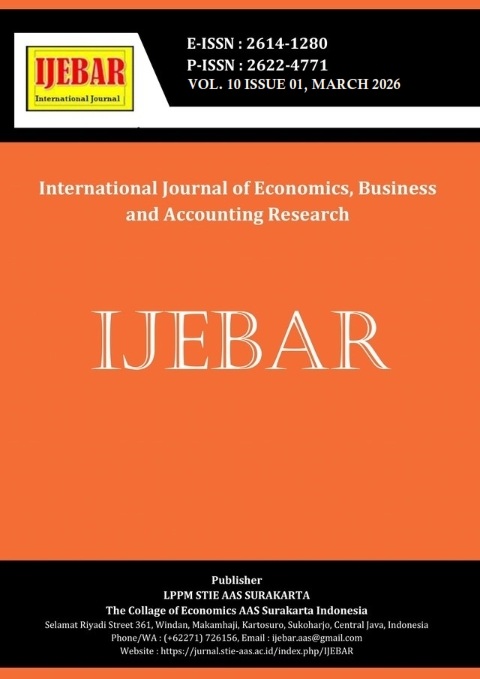 					View Vol. 10 No. 1 (2026): IJEBAR: Vol. 10, Issue 1, March 2025
				